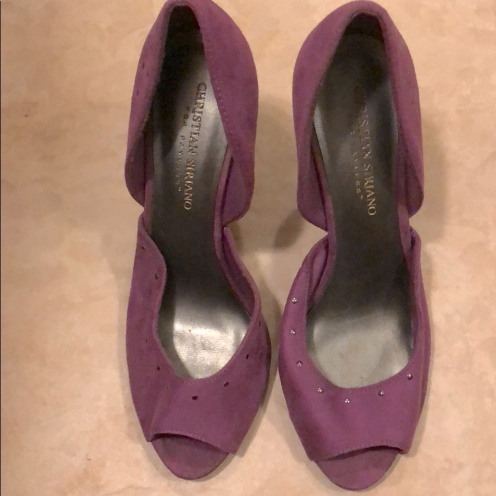 Purple stiletto heels
